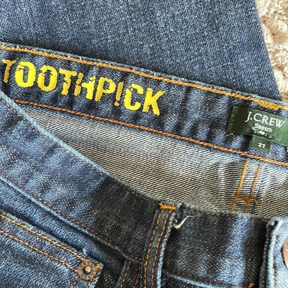 J Crew Toothpick 8” Denim Jeans Stretch Size 27 Medium‎ Rinse - Picture 6 of 8